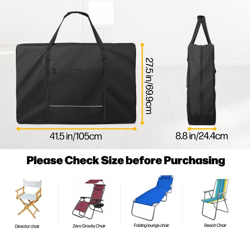 GRAOSO Carrying Bag for Folding Chair  Storage Case Fits for Beach Chair  Zero Gravity Lounge Chair  Director Chair  Folding Walker/Wheelchair  Great for Camping  Travel  Outdoors  Black - Image 2